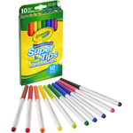 Crayola Washable Super Tips Markers, Broad/Fine Bullet Tip, Assorted Colors, CYO588610 View Product Image