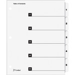 Cardinal OneStep Printable Table of Contents and Dividers, 5-Tab, 1 to 5, 11 x 8.5, White, 1 Set CRD60513 View Product Image