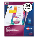 Avery Customizable TOC Ready Index Multicolor Dividers, 10-Tab, Letter, 24 Sets View Product Image