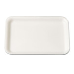 Genpak Supermarket Tray, 5.75 x 8.25 x 0.5, White, 125/Bag, 4 Bags/Carton View Product Image
