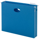 Smead Hanging Pockets with Full-Height Gusset, Letter Size, 1/5-Cut Tab, Sky Blue, 25/Box SMD64250 View Product Image