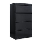 Alera Four-Drawer Lateral File Cabinet, 30w x 18d x 52.5h, Black View Product Image