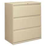 Alera Three-Drawer Lateral File Cabinet, 36w x 18d x 39.5h, Putty View Product Image