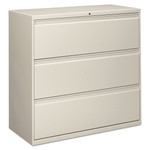 Alera Three-Drawer Lateral File Cabinet, 42w x 18d x 39.5h, Light Gray View Product Image