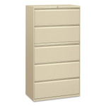 Alera Five-Drawer Lateral File Cabinet, 36w x 18d x 64.25h, Putty View Product Image