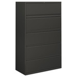 Alera Five-Drawer Lateral File Cabinet, 42w x 18d x 64.25h, Charcoal View Product Image