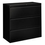 Alera Three-Drawer Lateral File Cabinet, 42w x 18d x 39.5h, Black View Product Image