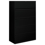 Alera Five-Drawer Lateral File Cabinet, 42w x 18d x 64.25h, Black View Product Image