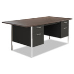 Alera Double Pedestal Steel Desk, 72" x 36" x 29.5", Mocha/Black View Product Image
