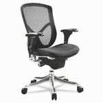 Alera EQ Series Ergonomic Multifunction Mid-Back Mesh Chair, Supports up to 250 lbs., Black Seat/Black Back, Aluminum Base View Product Image