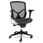 Alera EQ Series Ergonomic Multifunction Mid-Back Mesh Chair, Supports up to 250 lbs., Black Seat/Black Back, Black Base View Product Image