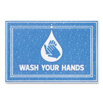 Apache Mills Message Floor Mats, 24 x 36, Blue, "Wash Your Hands" View Product Image