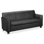 HON Circulate Leather Reception Three-Cushion Sofa, 73w x 28.75d x 32h, Black View Product Image