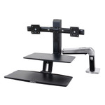 WorkFit by Ergotron WorkFit-A Sit-Stand Workstation with Suspended Keyboard, Dual, 21.5w x 11d x 37h, Aluminum/Black View Product Image