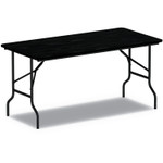 Alera Wood Folding Table, 71 7/8w x 17 3/4d x 29 1/8h, Black View Product Image