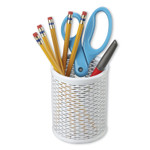 Artistic Urban Collection Punched Metal Pencil Cup, 3 1/2 x 4 1/2, White View Product Image