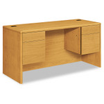HON 10700 Kneespace Credenza, 3/4 Height Pedestals, 60w x 24d x 29.5h, Harvest View Product Image