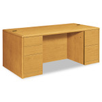 HON 10700 Double Pedestal Desk with Full Height Pedestals, 72w x 36d x 29.5h, Harvest View Product Image