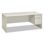 HON 38000 Series Single Pedestal Desk, Right, 72w x 36d x 30h, Silver Mesh/Light Gray View Product Image