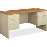 HON 38000 Series Kneespace Credenza, 60w x 24d x 29.5h, Harvest/Putty View Product Image