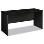 HON 38000 Series Desk Shell, 60w x 24d x 29.5h, Mahogany/Charcoal View Product Image