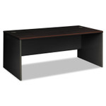 HON 38000 Series Desk Shell, 72w x 36d x 29.5h, Mahogany/Charcoal View Product Image