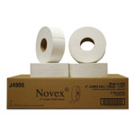 Novex 9" Jumbo Roll Bath Tissue, Septic Safe, 2-Ply, White, 3.3" x 750 ft, 12 Rolls/Carton View Product Image