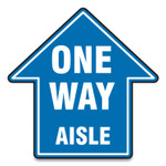 Accuform Slip-Gard Social Distance Floor Signs, 12 x 12, "One Way Aisle", Blue, 25/Pack View Product Image