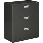 HON 600 Series Three-Drawer Lateral File, 36w x 18d x 39.13h, Charcoal View Product Image