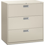 HON 600 Series Three-Drawer Lateral File, 42w x 18d x 39.13h, Light Gray View Product Image