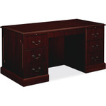 HON 94000 Series Double Pedestal Desk, 60w x 30d x 29.5h, Mahogany View Product Image