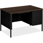 HON Metro Classic Right Pedestal Desk, 48w x 30d x 29.5h, Mocha/Black View Product Image
