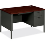 HON Metro Classic Right Pedestal Desk, 48w x 30d x 29.5h, Mahogany/Charcoal View Product Image