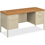 HON Metro Series Kneespace Credenza, 60w x 24d x 29.5h, Harvest/Putty View Product Image