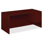 HON 10500 Series "L" Right 3/4 Height Pedestal Desk, 66w x 30d x 29.5h, Mahogany View Product Image