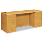 HON 10700 Kneespace Credenza, Full Height Pedestals, 72w x 24d x 29.5h, Harvest View Product Image