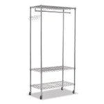 Alera Wire Shelving Garment Rack, 30 Garments, 36w x 18d x 75h, Silver View Product Image