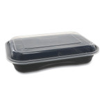 Pactiv EarthChoice Versa2Go Microwaveable Containers, 8.4 x 5.6 x 1.4, 27 oz, 1-Compartment, Black/Clear, 150/Carton View Product Image