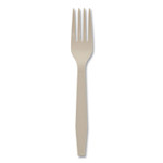Pactiv EarthChoice PSM Cutlery, Heavyweight, Fork, 6.88", Tan, 1,000/Carton View Product Image