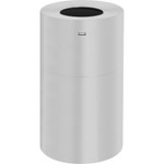 Rubbermaid Commercial 2-Piece Open Top Indoor Receptacle, Round, with Liner, 35 gal, Satin Aluminum View Product Image