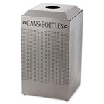 Rubbermaid Commercial Silhouette Can/Bottle Recycling Receptacle, Square, Steel, 29 gal, Silver View Product Image