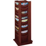 Safco Rotary Display, 48 Compartments, 17.75w x 17.75d x 49.5h, Mahogany View Product Image