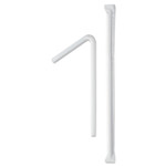 Dart Wrapped Super-Jumbo Flexible Straws, 7 5/8", White, 10000/Carton View Product Image