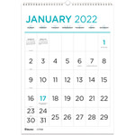 Blueline 12-Month Large Print Wall Calendar, 12 x 17, White/Blue, 2021 View Product Image