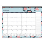 Blueline Trendy Monthly Desk Pad, 22 x 17, Coral Flowers, 2021 View Product Image