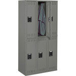 Tennsco Double Tier Locker, Triple Stack, 36w x 18d x 72h, Medium Gray View Product Image