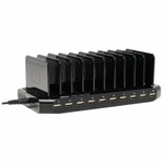 Tripp Lite Desktop Charging Station with Adjustable , 10 Devices, 9.4w x 4.7d x 1h, Black View Product Image