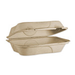 World Centric Fiber Hinged Hoagie Box Containers, 9 x 6 x 3, Natural, 500/Carton View Product Image