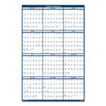 AbilityOne 7510016008027 SKILCRAFT Two-Sided Dry Erase Wall Calendar, 24 x 37, White/Blue, 2021 View Product Image