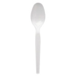 Dixie Medium Weight Polystyrene Teaspoons, White View Product Image